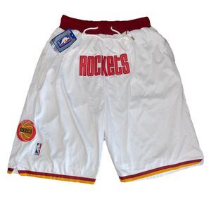 NWT Just‎ Don NBA Houston Rockets 1994-95 NBA Finals Shorts White Size: XL